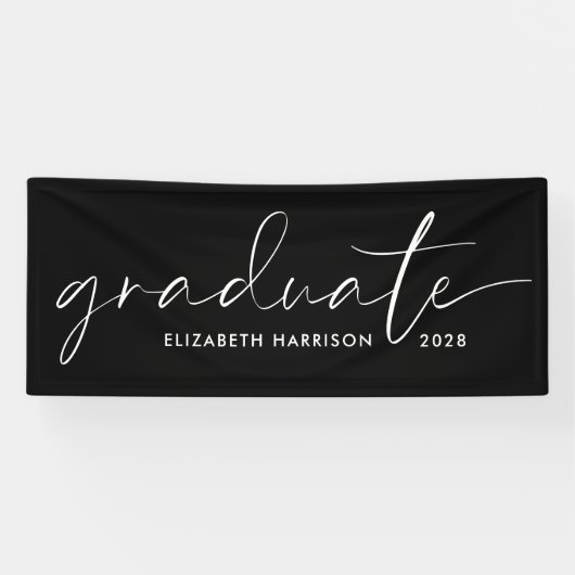 Banderoles Clic blanc Script noir Graduation (Horizontal)