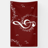 Banderoles Climacic G Clef Music Rouge (Vertical)