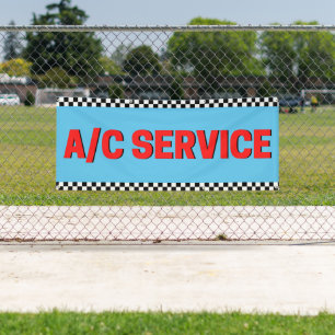 Banderoles Climatisation Service Atelier Automobile Bleu