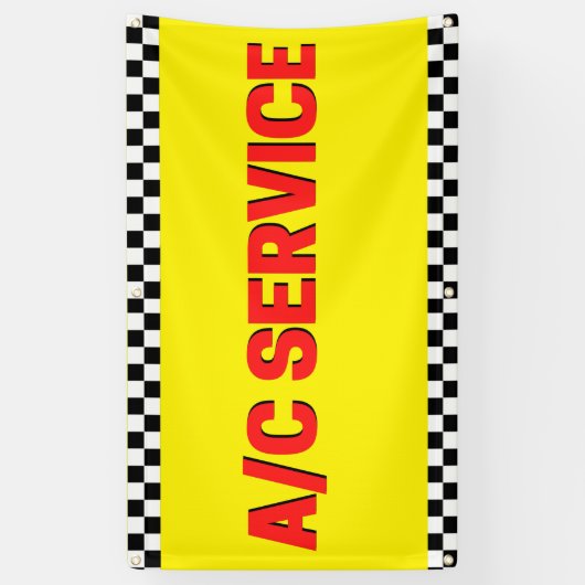 Banderoles Climatisation Service Automotive Shop Jaune (Vertical)