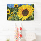 Banderoles Clôture peinte de tournesol (En situation)