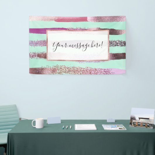 Banderoles Clou vert de Monnaie rose Parties scintillant polo (Salon professionnel)