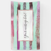 Banderoles Clou vert de Monnaie rose Parties scintillant polo (Vertical)