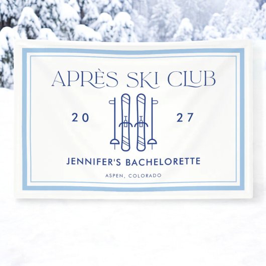 Banderoles Club Apres Ski Fête de Bachelorette de Ski d'Hiver