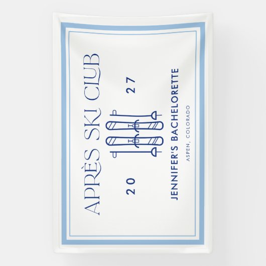 Banderoles Club Apres Ski Fête de Bachelorette de Ski Hiverna (Verticale)