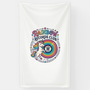 Banderoles Club de disques Licorne Arc-en-ciel Fond Blanc Mig