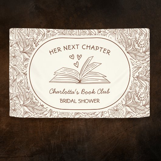 Banderoles Club de lecture Next Chapter Baby Shower Marron