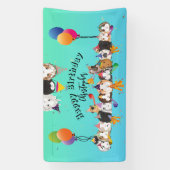 Banderoles Cochons et ballons de Guinée mignons Anniversaire (Verticale)