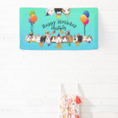 Banderoles Cochons et ballons de Guinée mignons Anniversaire (Insitu)