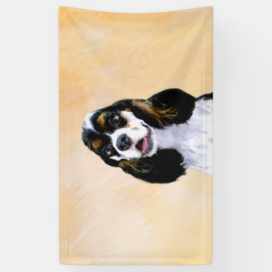 Banderoles Cocker Spaniel (Parti) Peinture - Art Chien origin (Vertical)
