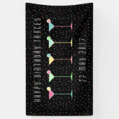 Banderoles Cocktail Black Martini Joyeux Anniversaire Confett (Vertical)
