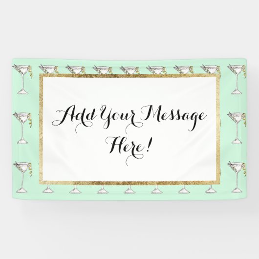 Banderoles Cocktail olive de Martini d'aquarelle peinte à la (Horizontal)