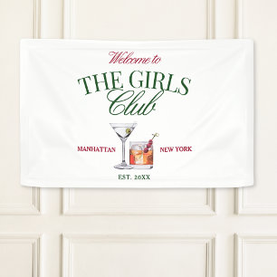 Banderoles Cocktails Chic Le Club de la Fille Verte et Rouge