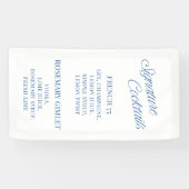 Banderoles Cocktails de signature de mariage de script bleu c (Horizontal)