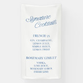 Banderoles Cocktails de signature de mariage de script bleu c (Verticale)