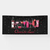 Banderoles Cocktails rétro Valentines (Horizontal)