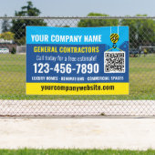 Banderoles Code QR de l'entreprise de construction Bleu marin (Insitu)
