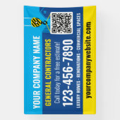 Banderoles Code QR de l'entreprise de construction Bleu marin (Verticale)