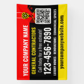 Banderoles Code QR de l'entreprise de construction rouge prom (Verticale)