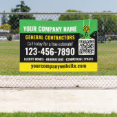 Banderoles Code QR de l'entreprise de construction Vert Promo (Insitu)