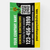 Banderoles Code QR de l'entreprise de construction Vert Promo (Verticale)