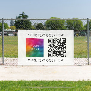 Banderoles Code QR de logo de société d'affaires élégant le m