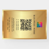 Banderoles Code QR de logo promotionnel Or Branding Glamour (Horizontal)
