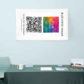 Banderoles Code QR Élégant Logo d'entreprise moderne ici vert (Salon professionnel)