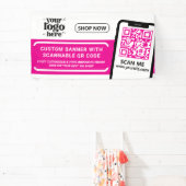 Banderoles Code QR Logo de l'entreprise Hot Pink Vinyl intéri (Insitu)