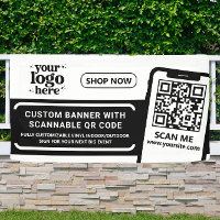 Code QR Logo de l'entreprise Noir intérieur Vinyl 