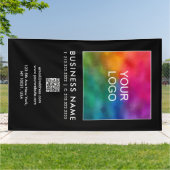 Banderoles Code QR Logo d'entreprise ici vertical (Dehors)