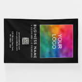 Banderoles Code QR Logo d'entreprise ici vertical (Horizontal)