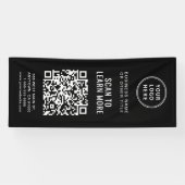Banderoles Code QR Logo d'entreprise Noir (Horizontal)