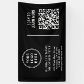 Banderoles Code QR Logo d'entreprise noir (Vertical)