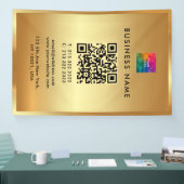 Banderoles Code QR Logo Promotionnel Or Branding Glamour (Salon professionnel)