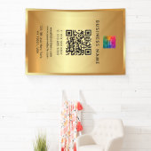 Banderoles Code QR Logo Promotionnel Or Branding Glamour (Insitu)