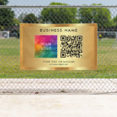 Banderoles Code QR Nom du logo de l'entreprise Gold Promoted (En situation)