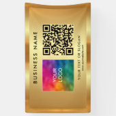 Banderoles Code QR Nom du logo de l'entreprise Gold Promoted (Vertical)