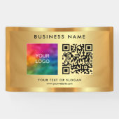 Banderoles Code QR Nom du logo de l'entreprise Gold Promoted (Horizontal)