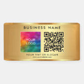 Banderoles Code QR personnalisé Nom du logo commercial Gold I (Horizontal)