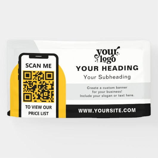 Banderoles Code QR professionnel de marque moderne (Horizontal)