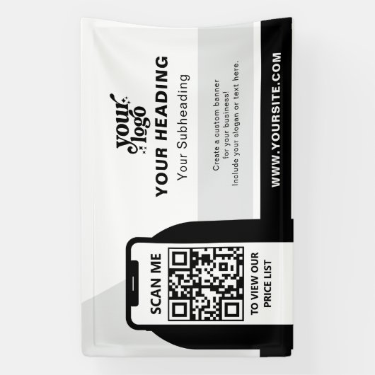 Banderoles Code QR professionnel de marque moderne (Verticale)