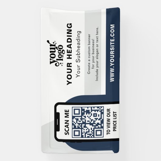 Banderoles Code QR professionnel de marque moderne (Verticale)