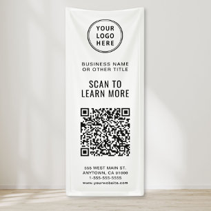 Banderoles Code QR promotionnel de l'entreprise Logo