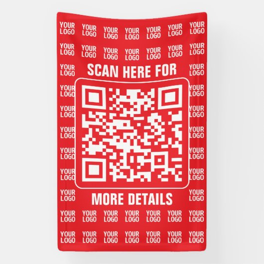 Banderoles Code QR promotionnel (modifiable) avec motif de lo (Verticale)