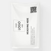 Banderoles Code QR publicitaire blanc pour les entreprises (Verticale)