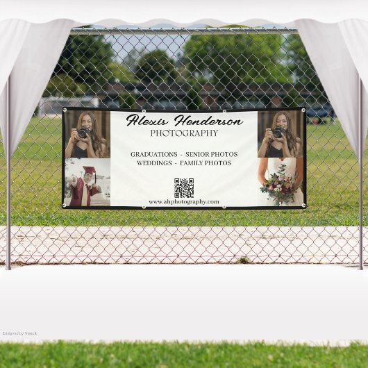 Banderoles Code QR Script Noir & Blanc 4 Photo Photographe