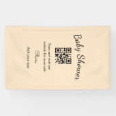 Banderoles Code QR simple pour baby shower avec nom et texte (Horizontal)