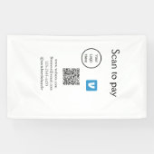 Banderoles Code QR venmo scan pour payer ajouter logo médias (Horizontal)