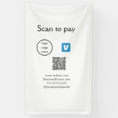 Banderoles Code QR venmo scan pour payer ajouter logo médias  (Vertical)